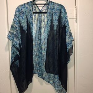 Mahina Blue + Teal Patterned Cover Up Shawl